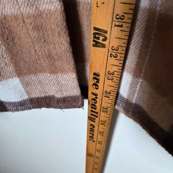 EUC TIME AND TRU PLAID BROWN MIX LONG SHACKET HEAVY SIZE M 8-10 - Picture 16 of 16